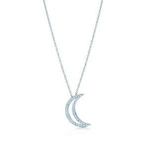 Tiffany diamond moon pendant